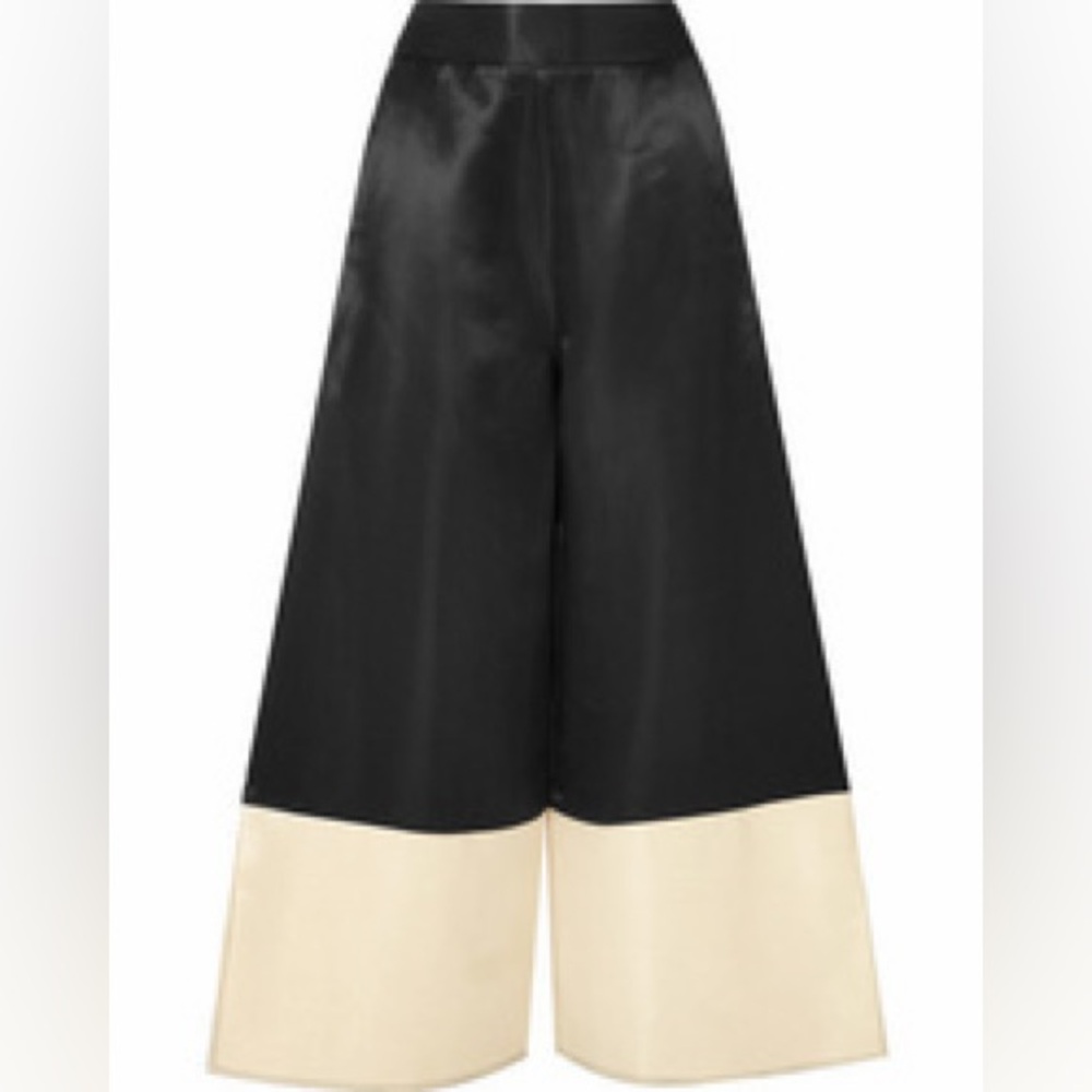 Beaufille Black and Cream Wide-Leg Trousers